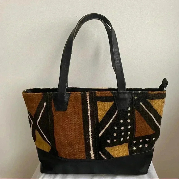 Handcrafted African leather satchel handbag - Picture 2 of 14